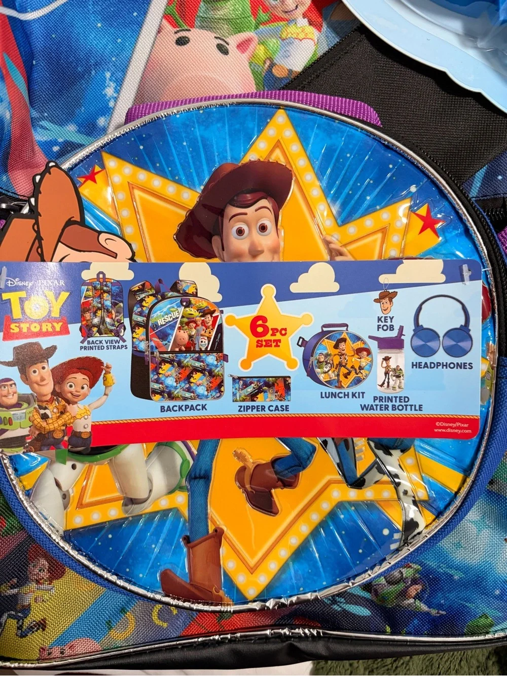Disney Toy Story Kids Backpack Set in Blue & Purple